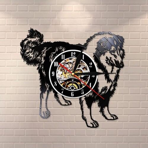 Rough Collie Club Vinyl Record Wall Clock Schnauzer Dog Breed Wall Watch Puppy Animal Hound Pet Store Wall Art Decorative Clock