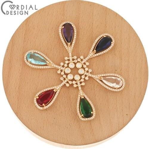 Cordial Design 20Pcs 12*33MM Jewelry Accessories/CZ Charms/DIY Jewelry Making/Pipa Shape/Hand Made/Crystal Pendant For Necklaces