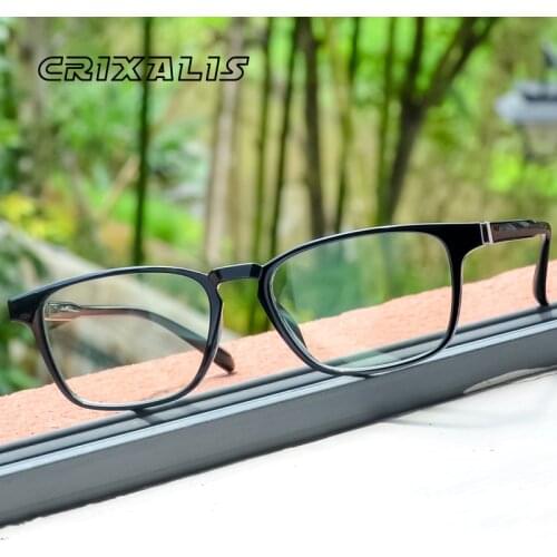CRIXALIS Vintage Computer Glasses Men TR90 Flexible Prescription Reading Eyeglasses Frame For Women Blue Light Glasses Female