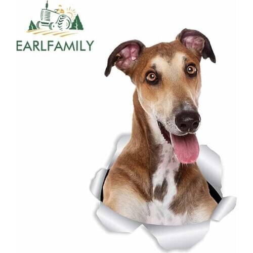 EARLFAMILY 13cm x 8.7cm For Greyhound Dog Personality Creative Car Stickers Vinyl Material Decal Waterproof Surfboard Decor