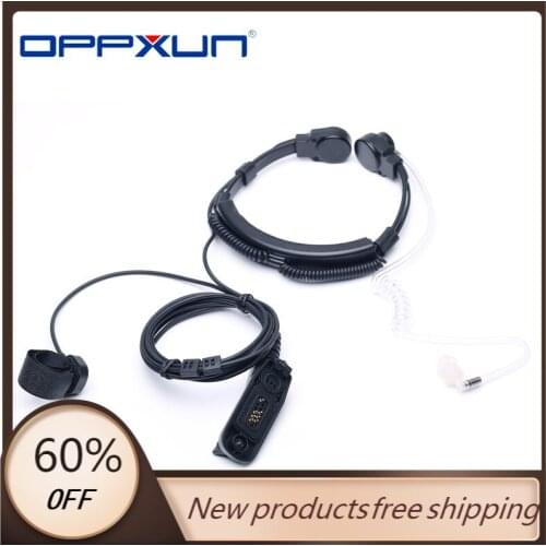 OPPXUN Laryngeal Vibration Air Guide Microphone Headset for Motorola Dp3400 Dp3401 Dp3600 Dp3601 XIR P8268 Walkie Talkie