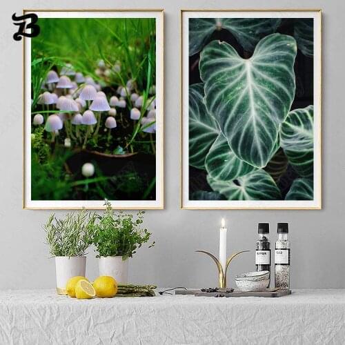 Canvas Painting Wall Art Green Plants and Leaves Natural Landscapein Flower Pool Wall Pictures for Living Room Home Decoration