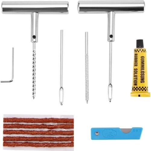 2Pcs Tire Puncture Repair Kit Emergency Heavy Duty Tubeless Car Van Motorcycle Bike Plug Set Tyre Repair Kit Tire Tool Kit