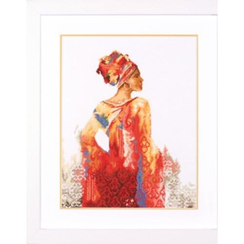 Lanarte 35077 Lady Ashanti 47-56 Cross Stitch Set Cross-stitch Kit Embroidery Needlework Craft Packages Cotton Fabric Floss