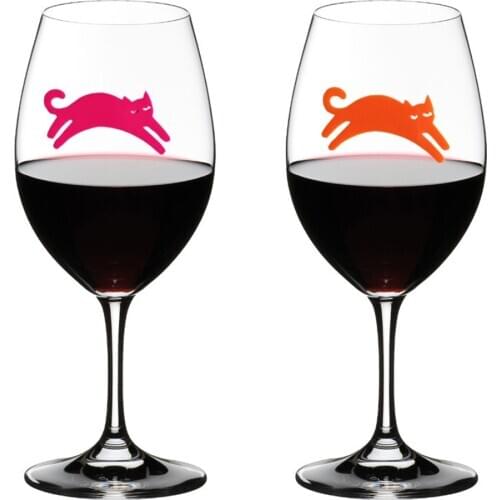 12pcs Silicone Wine Glass Markers Cat and Dachshund Shape Wine Identifier Drinking Cup Sign A50