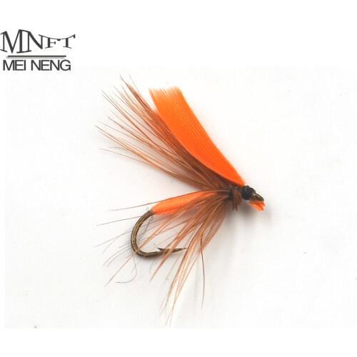 MNFT 10PCS 12# Hook Orange Fairy May Fly Trout Fishing Lures Fly fishing Hook Insects