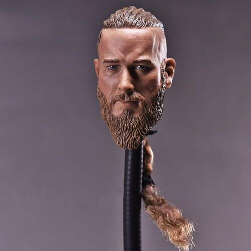 1/6 scale mens men strong boy head sculpt Viking Travis Fimmel with braid for 12 inches male muscular bodies figures dolls