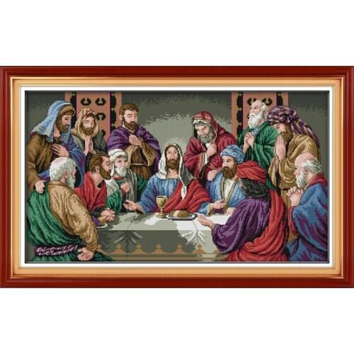 Last Supper Jesus People Canvas Cross Stitch Kits 11CT Print Paintings Embroidery DIY Handmade Needle Work Home Decor Ricamo