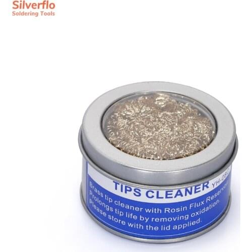 Sliverflo 08A 08C Soldering Iron Tips Meantal Cleaning Ball Mesh Filter Tin Remove Tip Dross Cleaner With Rosin Flux Rosin Paste