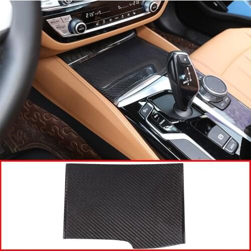 Real Carbon Fiber For BMW New 5 Series G30 G38 2017 2018 Car Cup Holder Cover Trim Accessories