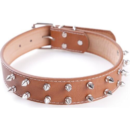 New Arrival Dog Collars High Quality PU Leather Dog Rivet Collars Large Size 3.5cm Width Dog Use Adjustable Free Shipping