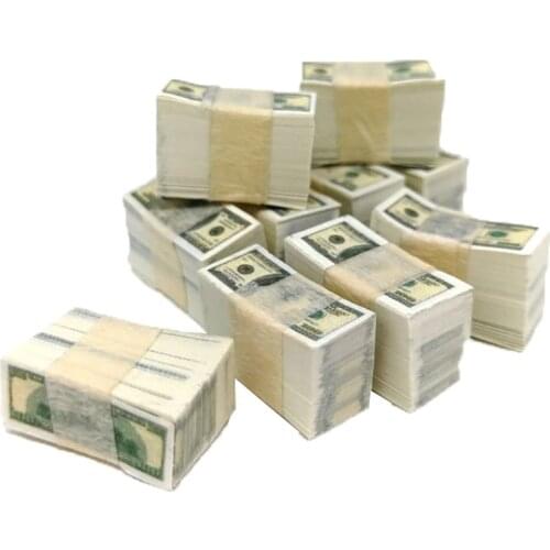 New Arrival 1/5 Bundles 1:12 Dollhouse Miniature Play Money Mini Doll House Banknotes