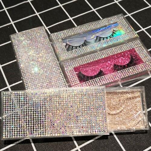 NEW Glitter Diamond Lash Cases 10pcs/lot For 3d Mink Eyelashes Eyelash Packaging Mink Eyelashes empty