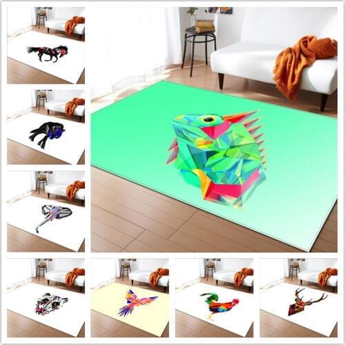 New Geometric Cartoon Animal 3D Print Rug Kids Living Room Game Area Carpet baby Bedroom Crawl Carpets Child Room Floor Door Mat