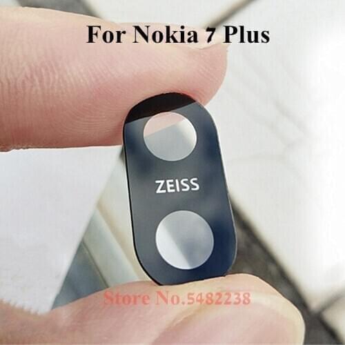 100pcs Original Back Camera Lens For Nokia 7 Plus 7P Rear Camera Glass Lens Cover Camera outside Glass + stickers