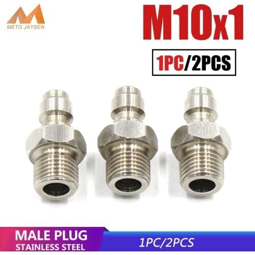 PCP Paintball Stainless Steel 8MM Male Plug Quick Coupler Connector M10x1Thread For Air Socket Connection