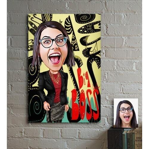 Personalized Women 'S Big Boss Cartoon Wooden Table-3