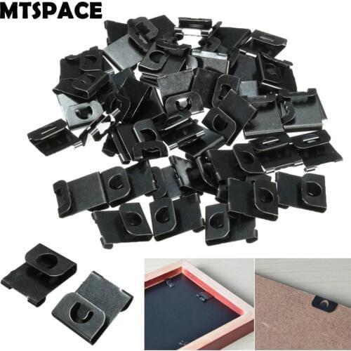 MTSPACE 50pcs/Set Hangers Clips Fix Hanging Hooks for Picture Photo Painting Frames Wall Artwork No-Trace Hanging Wall Nails