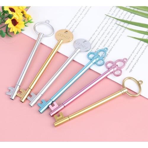 Retro Key Neutral Pen Student Cartoon Cute Signing Writing Pen Creative Plastic Fountain Pens Wholesale Office Stationery