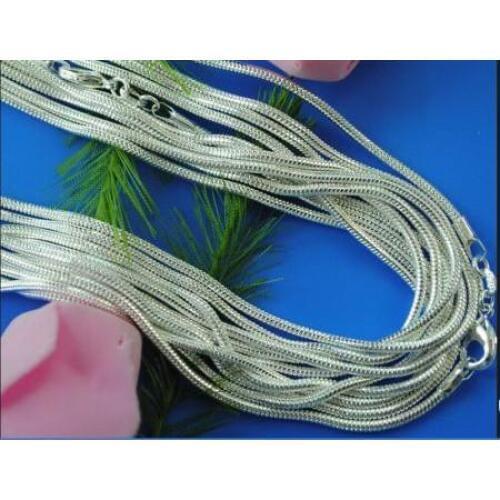 M925 stamped M925 Silver color Snake Necklace 2mm 16/18/20/22/24inch silve snake Chain Wholesale fashion jewelry