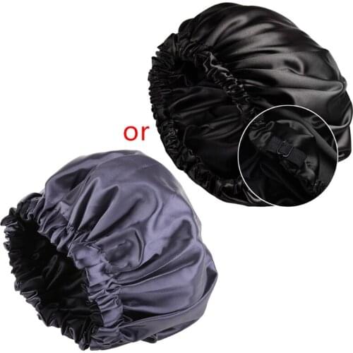 Satin Bonnet Sleep Cap Extra Large Double Layer Reversible Adjustable Night Sleeping Turban Hat Hair Wrap Head Cover