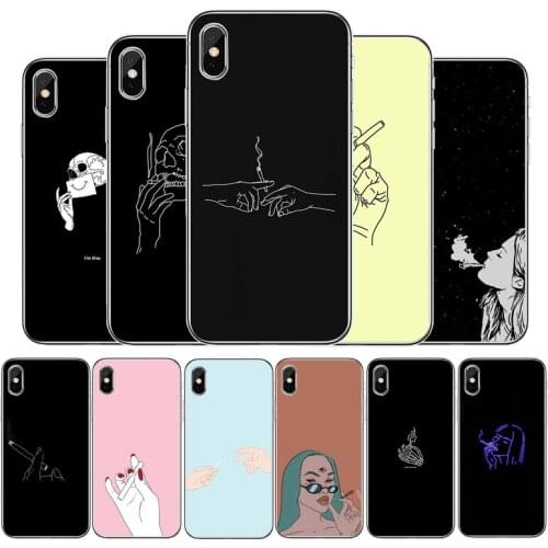 Smoking Silicone phone case For iphone 12 11Pro Max 11 XR XS Max X 8 7 6 6S Plus 5 5S SE 2020 Back Cover Shell