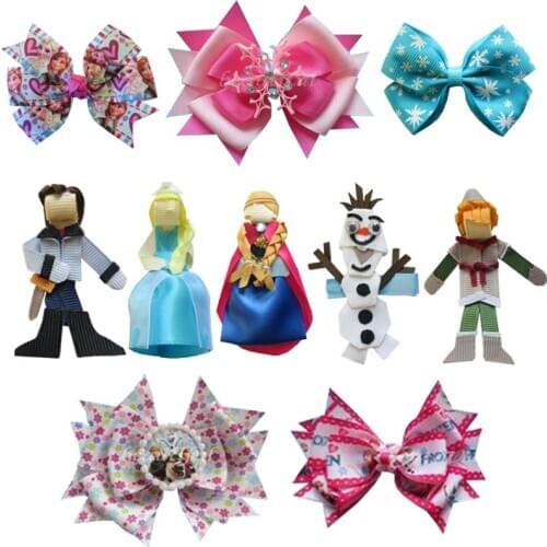 Mixed princess snow snowman snowflake angel grosgrain ribbons 2.75inch 3.5inch 4.5inch hair bows all include free shipping