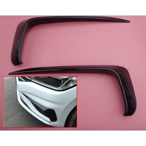 1Pair Carbon Fiber Style Front Bumper Fog Light Eyebrow Cover Trim ABS Fit for VW Jetta MK7 2019