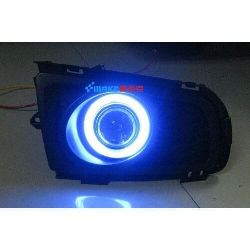 LED DRL daytime running light CCFL angel eye, projector lens fog lamp with cover for mazda 6 M6 2005-10, 2 pcs