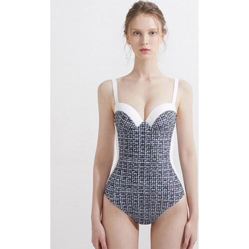 Women One Piece Pus Up Swimsuit Sexy Vintage Bodysuit Wide Strap Ladies Monokini 2021 Newest Summer Swimwear High Waisted