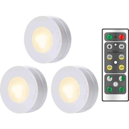 1-6pcs With Remote Control Warm/White Color LED Under Cabinets Lights LED Lights Close Wardrobe Kitchen Night Light Cocina
