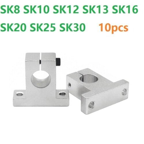 10pcs/lot SK8 SK10 SK12 SK13 SK16 SK20 SK25 SK30 linear rail end shaft support for diy XYZ table CNC router