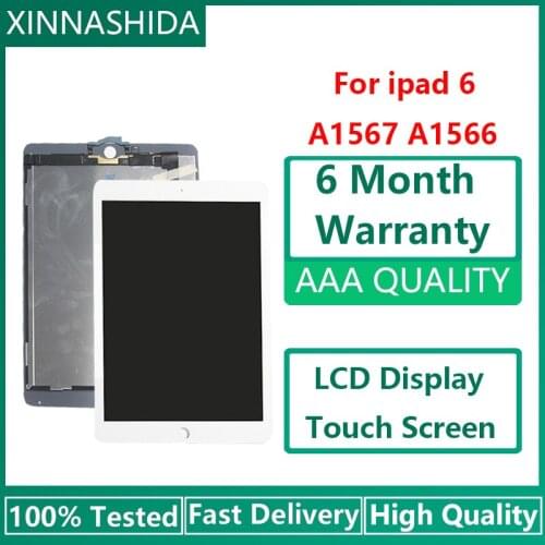 100% Tested 9.7" LCD For Apple iPad 6 Air 2 A1567 A1566 LCD Display Touch Screen Digitizer Assembly Replacement