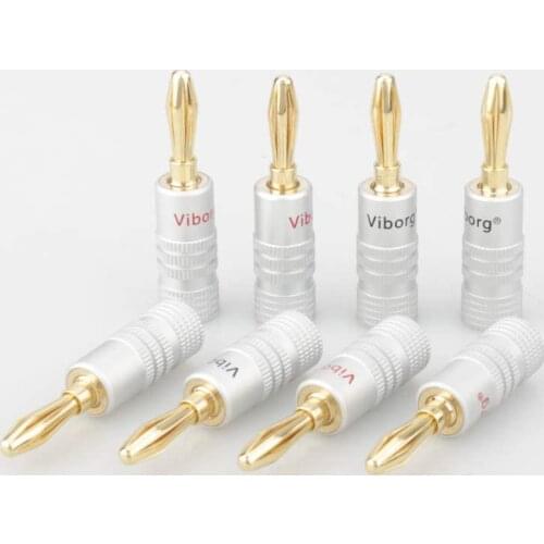 12pcs/lot! 4mm Nakamichi Banana Plug 24K Gold Pure Copper Adapter Audio Socket Jack Screw Electronic Connector Terminals