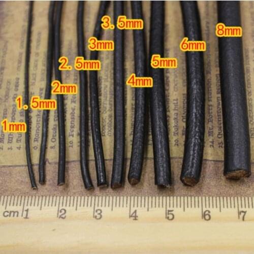2meter Black/brown Leather Bracelet Findings 1/1.5/2/2.5/3/4/5/6MM Round Jewelry Cord String Rope DIY Necklace Bracelet Making