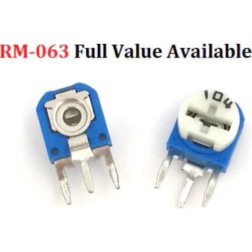 20PCS RM-063-103 10K 100R 200R 500R 1K 2K 5K 20K 50K 100K 20K 500K RM063 Potentiometer Variable Resistor 101 102 104 105 201 202