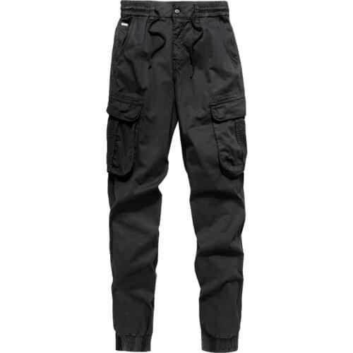 2021 New Fashion Men Sports Cargo Pants Men Cotton Casual High Quality Plus Size Multi Pocket Cargo Pants Men Ankle-Length Pants