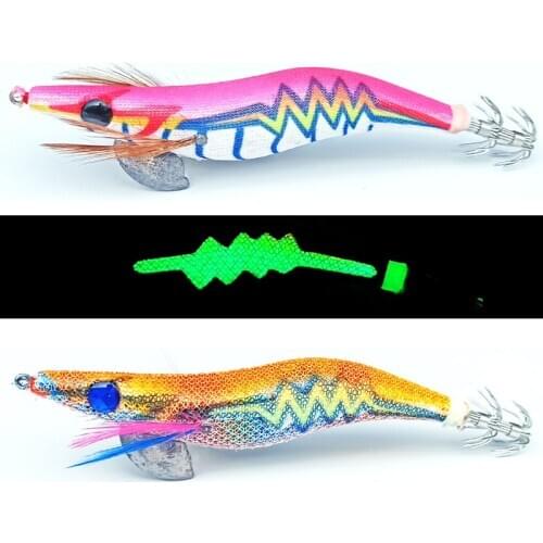 3.5# Top quality Body Glow squid jigs Japan type fishing squid lures Hard fishing lure strong fishing hook