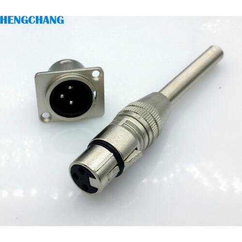 3Pin XLR FeMale connector with spring protect Microphone connector Adapter with socket 3pins XLR connector for microphone