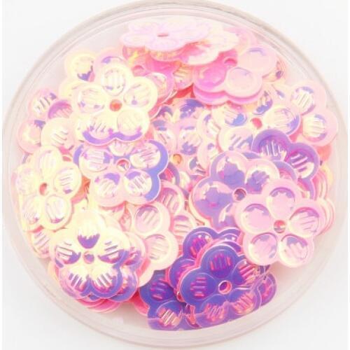 500pcs 13mm Flower Sequins With 1 Center Hole Plum Blossom Sewing,Wedding Craft,Kids DIY Garment Accessories Pink Spangles