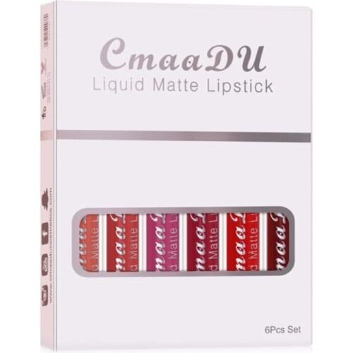 6Pcs Matte Liquid Lipstick Makeup Set Matte liquid Long-Lasting Wear Non-Stick Cup Not Fade Waterproof Lip Gloss G99E