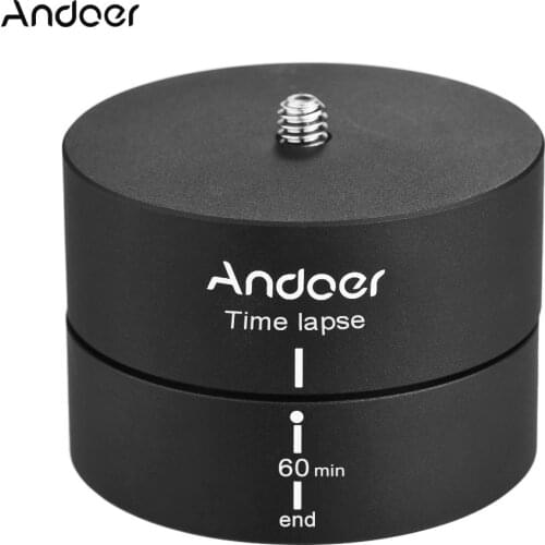 Andoer Photography Aluminum Panning 360 Degree Timing Rotating Lapse Stabilizer Tripod Head Adapter For Canon Nikon DSLR Gopro