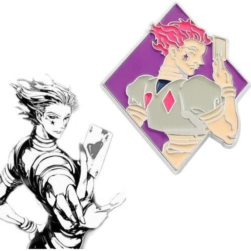 Anime Hunter X Hunter Hisoka Brooch Cartoon Character Enamel Pin Magician Grim Reaper Badge Backpack Cloth Fashion Jewelry Decor