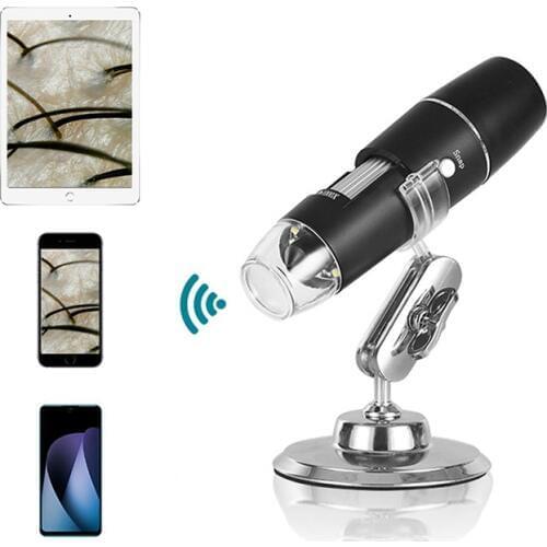 WiFi Wireless 1000X Digital Microscope 8-LED Light Magnifier Video Camera APP For iPhone iPad iOS / Android Build-in Batterry