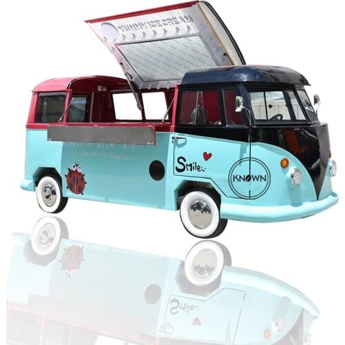 Colorful Classical Food Cart Mobile Electric Vending Cart Snack Food Vending Truck With Customized