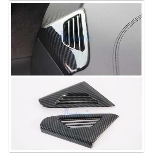 For Tesla Model X 2016 2017 2018 Carbon Fiber Color Interior Dashboard Side Vent AC Outlet Trim Cover Car Styling Accessories