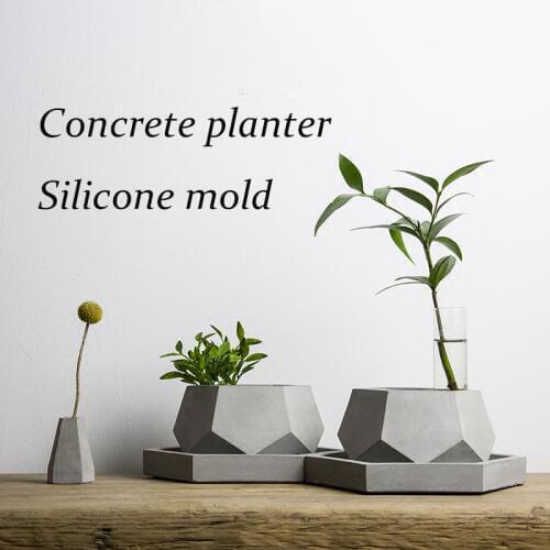 Geometric flowerpot Mold DIY homemade cement flowerpot silicone mold succulent potted Mold Garden home flowerpot mold