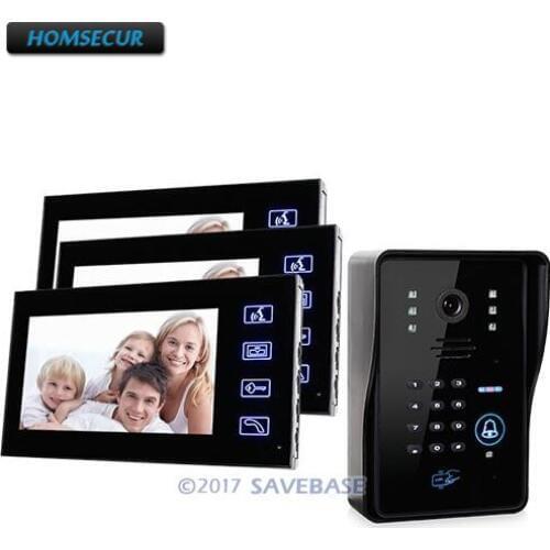 HOMSECUR New 7" Video Door Phone System Touch Key Code Keypad Reomte RFID Fobs To Unlock