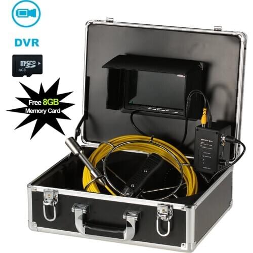 Good Quality 20M Fiberglass Cable Drain Pipe Inspection Camera System Equipment With DVR Function 7" LCD Monitor