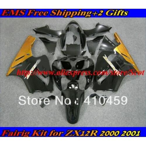 Classical golden black Fairing kit for KAWASAKI Ninja ZX12R 02 03 04 05 ZX 12R 2002 2005 ZX-12R 02-05 Fairings set+7gifts